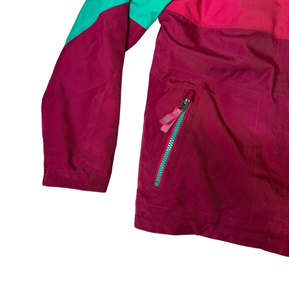 Marmot Girls Coat Snow Ski Hooded Pockets Soft Zip Up Snap Button Pink Large - Picture 4 of 15